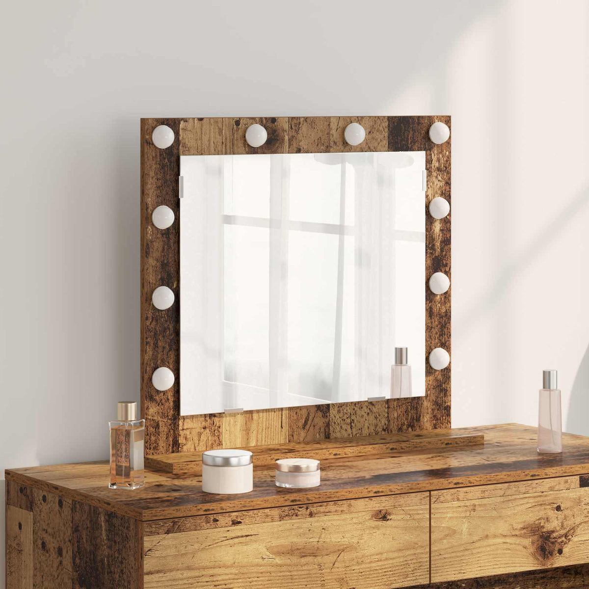 Vanity Mirror 60 x 55 x 18 cm Rectangular Old wood
