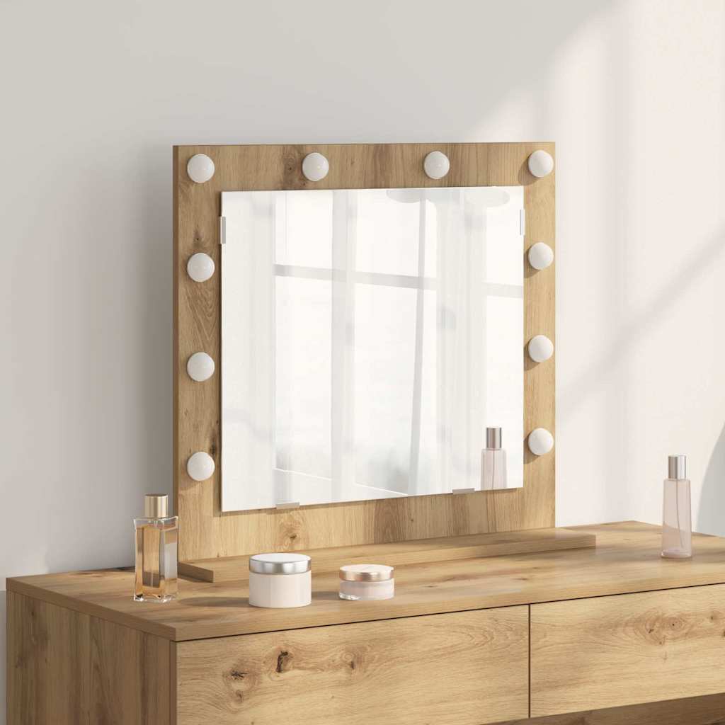 Vanity Mirror 60 x 55 x 18 cm Rectangular Artisan oak