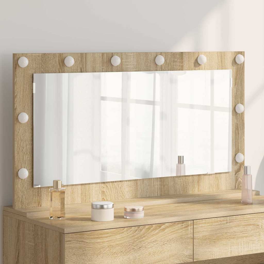 Vanity Mirror 100 x 55 x 18 cm Rectangular Sonoma oak