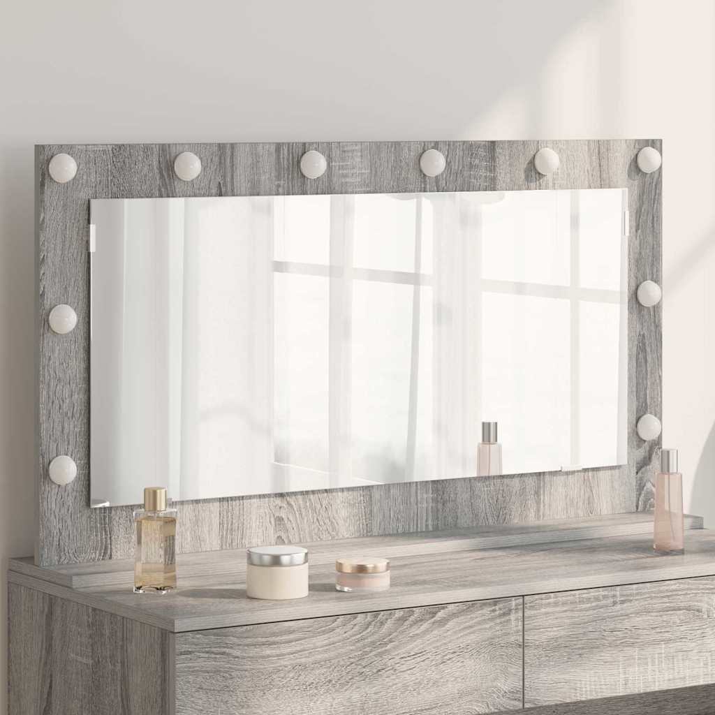 Vanity Mirror 100 x 55 x 18 cm Rectangular Grey sonoma