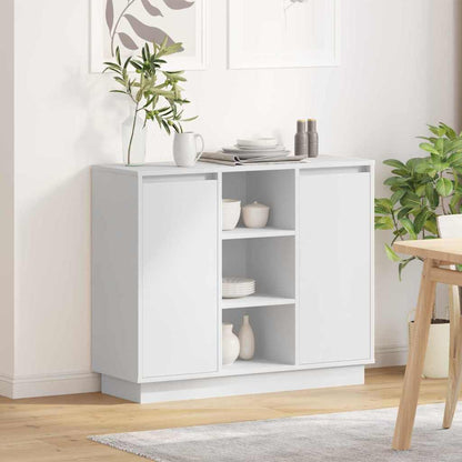 LED Sideboard 90 x 32 x 75 cm Engineered Wood White