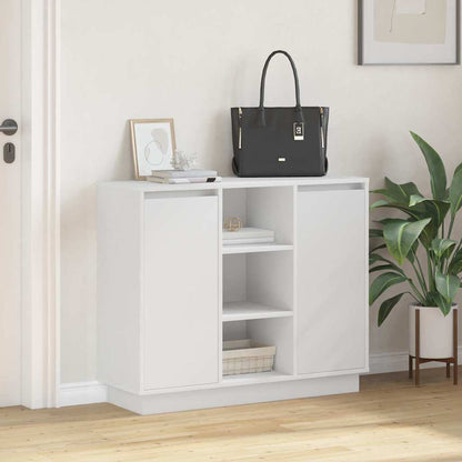 LED Sideboard 90 x 32 x 75 cm Engineered Wood White