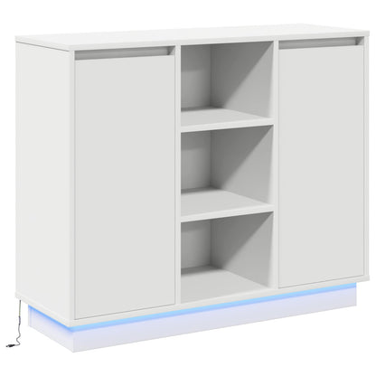 LED Sideboard 90 x 32 x 75 cm Engineered Wood White