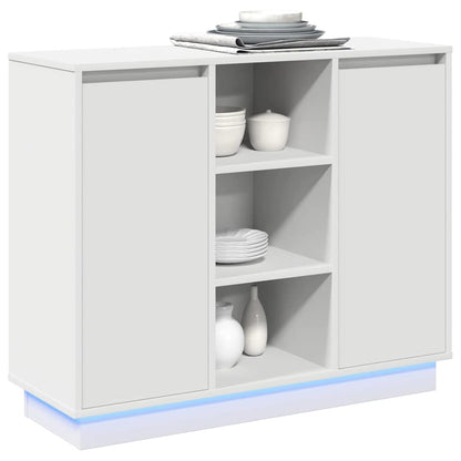 LED Sideboard 90 x 32 x 75 cm Engineered Wood White