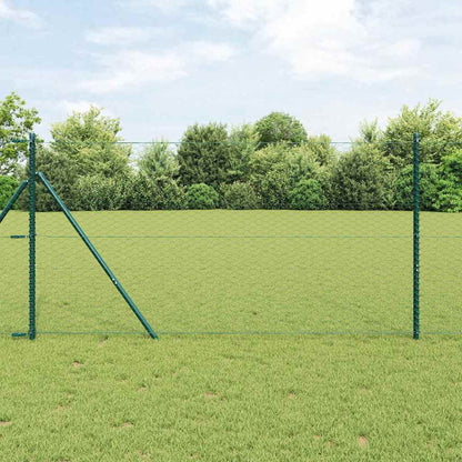 vidaXL Hexagonal Fence Ground Fix 100 x 1.4 m PVC-Coated Steel Green 1