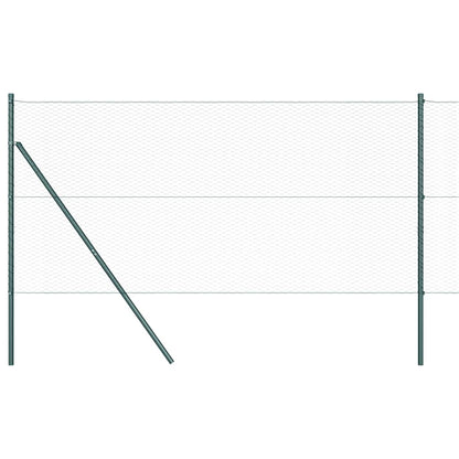 vidaXL Hexagonal Fence Ground Fix 100 x 1.5 m PVC-Coated Steel Green 2