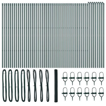 vidaXL Hexagonal Fence Ground Fix 100 x 1.5 m PVC-Coated Steel Green 5