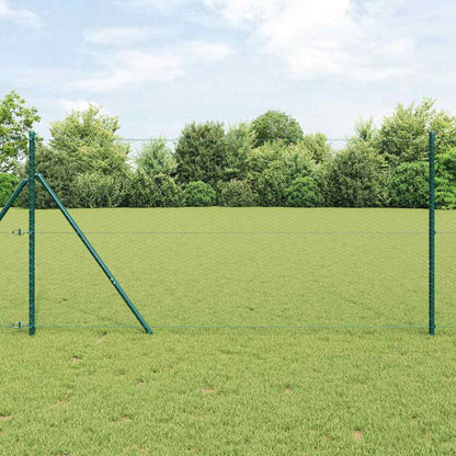 vidaXL Hexagonal Fence Ground Fix 100 x 1.6 m PVC-Coated Steel Green 1