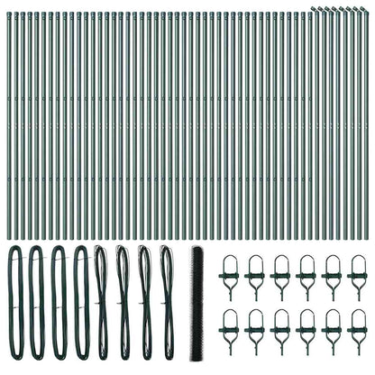 vidaXL Hexagonal Fence Ground Fix 100 x 1.6 m PVC-Coated Steel Green 2