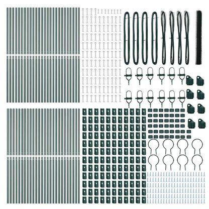 vidaXL Hexagonal Fence Ground Fix 100 x 1.6 m PVC-Coated Steel Green 5