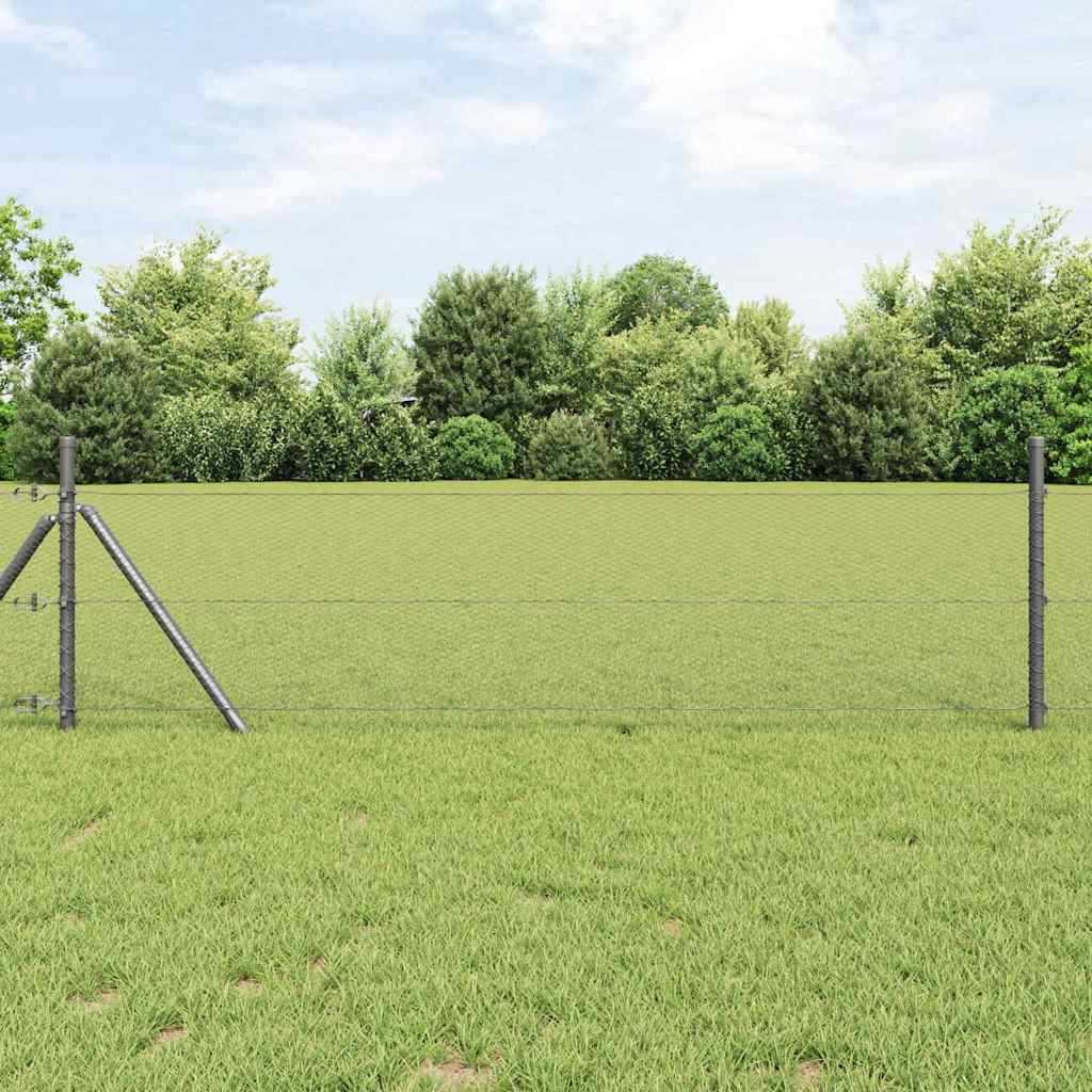Hexagonal Fence Ground Fix 25 x 0.4 m PVC-Coated Steel mesh Size 13 mm mesh Grey 0.4 m