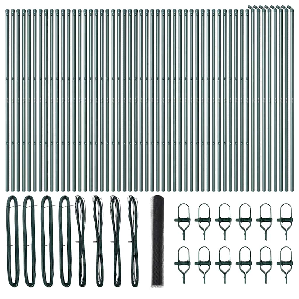 vidaXL Hexagonal Fence Ground Fix 100 x 1.4 m PVC-Coated Steel Grey 2