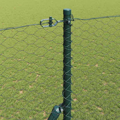 vidaXL Hexagonal Fence Ground Fix 100 x 1.5 m PVC-Coated Steel Grey 4