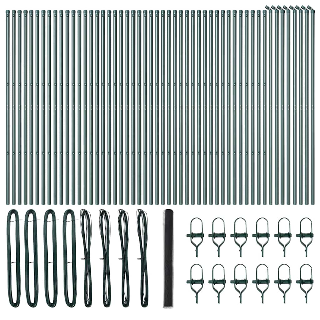 vidaXL Hexagonal Fence Ground Fix 100 x 1.5 m PVC-Coated Steel Grey 2