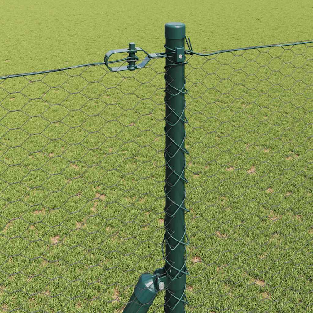 vidaXL Hexagonal Fence Ground Fix 100 x 1.6 m PVC-Coated Steel Grey 4