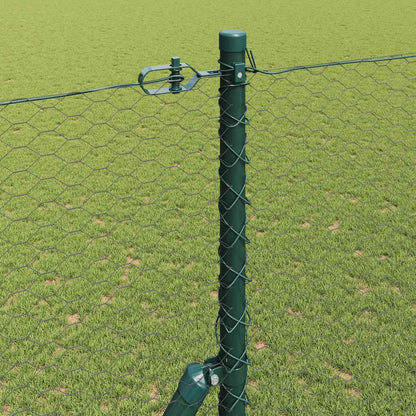 vidaXL Hexagonal Fence Ground Fix 100 x 1.6 m PVC-Coated Steel Grey 4