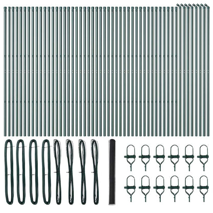 vidaXL Hexagonal Fence Ground Fix 100 x 1.6 m PVC-Coated Steel Grey 6