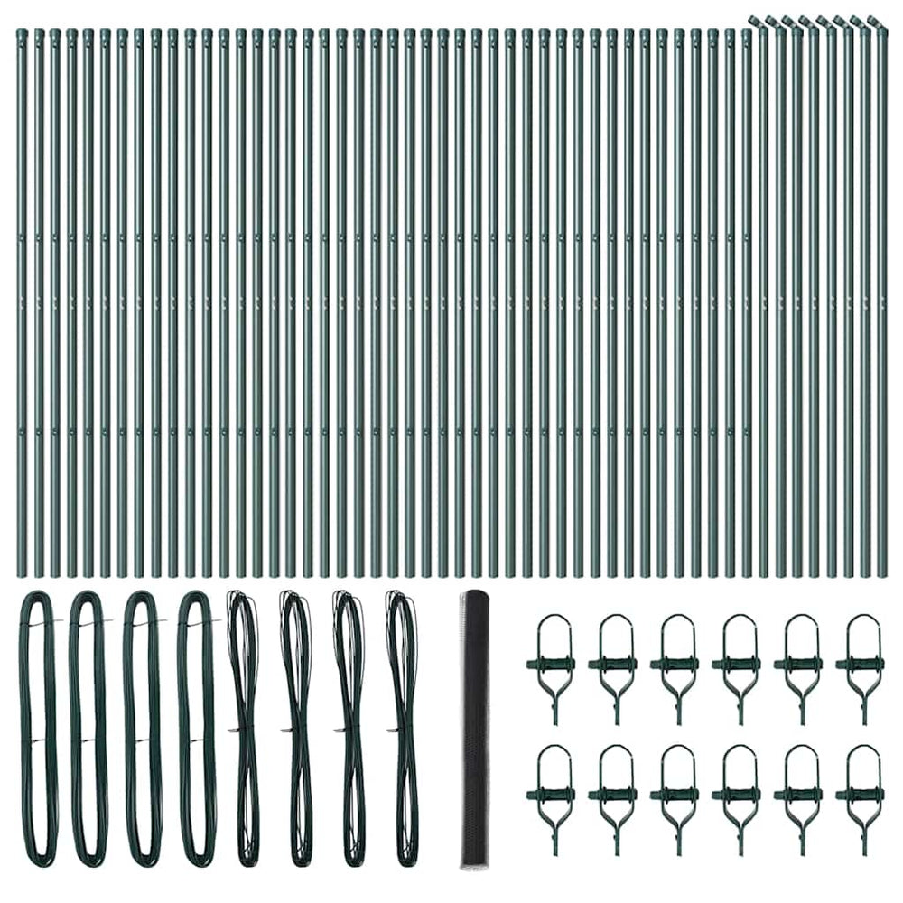 vidaXL Hexagonal Fence Ground Fix 100 x 1.6 m PVC-Coated Steel Grey