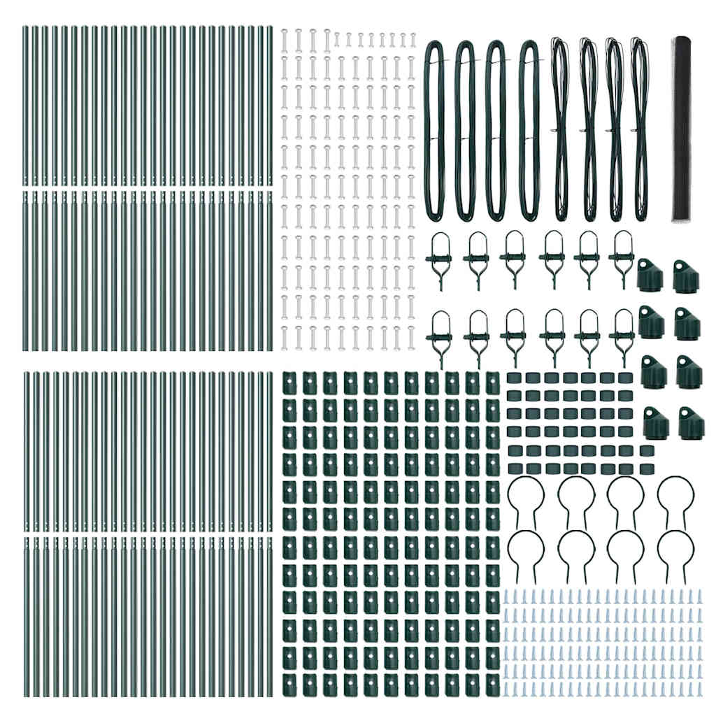 vidaXL Hexagonal Fence Ground Fix 100 x 1.6 m PVC-Coated Steel Grey 5