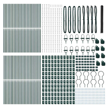 vidaXL Hexagonal Fence Ground Fix 100 x 1.6 m PVC-Coated Steel Grey 5