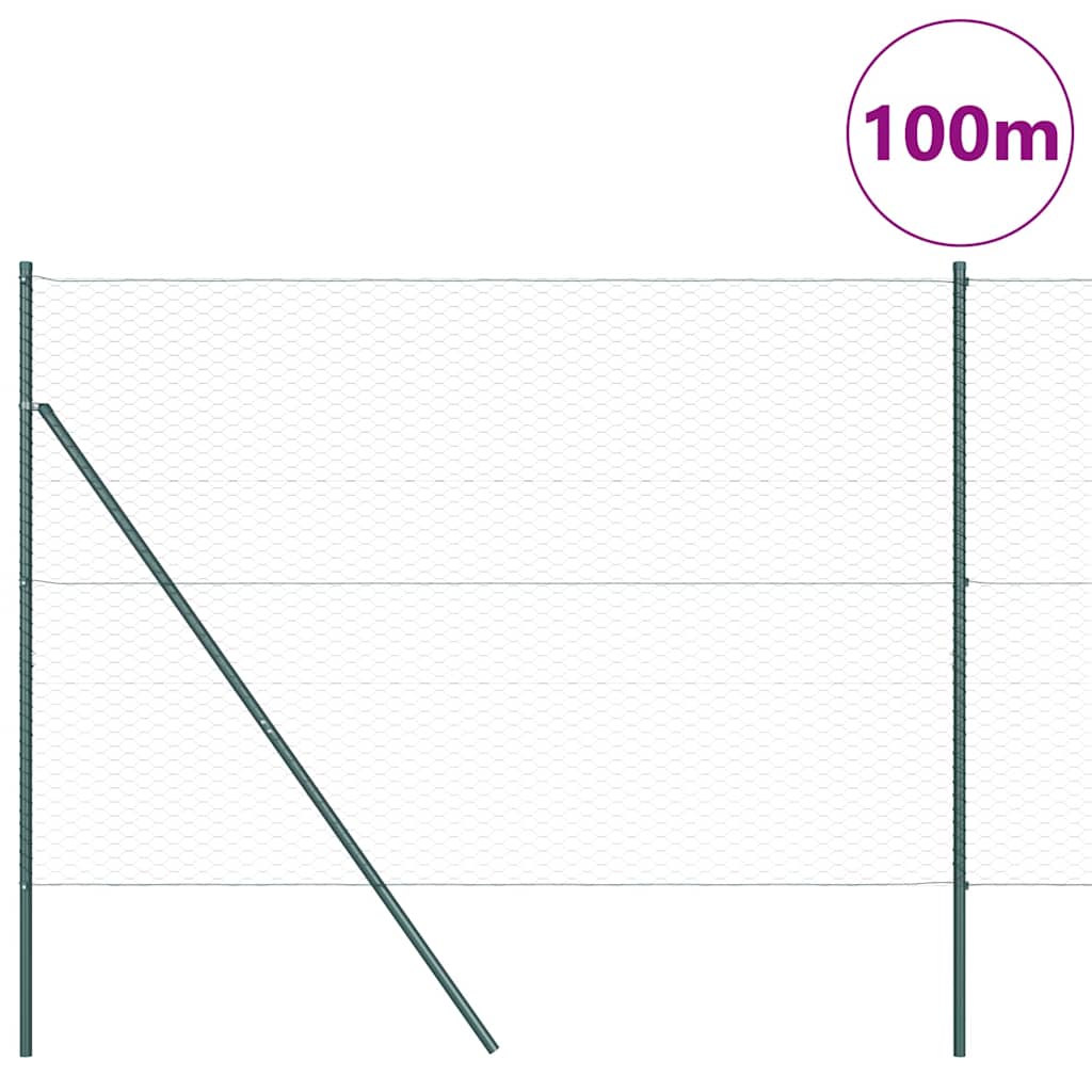 vidaXL Hexagonal Fence Ground Fix 100 x 1.6 m PVC-Coated Steel Grey 3