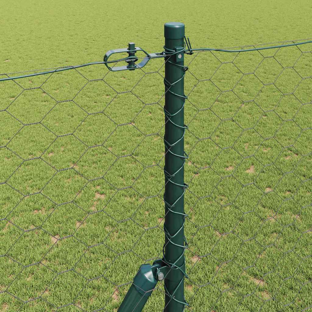 vidaXL Hexagonal Fence Ground Fix 100 x 1.6 m PVC-Coated Steel Grey 4