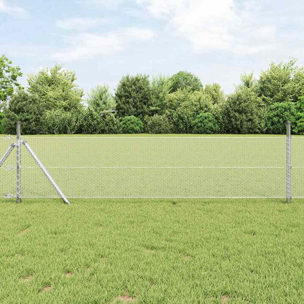 Hexagonal Fence Ground Fix 50 x 1 m Silver Galvanised Steel mesh Size 13 mm mesh 0.4 m
