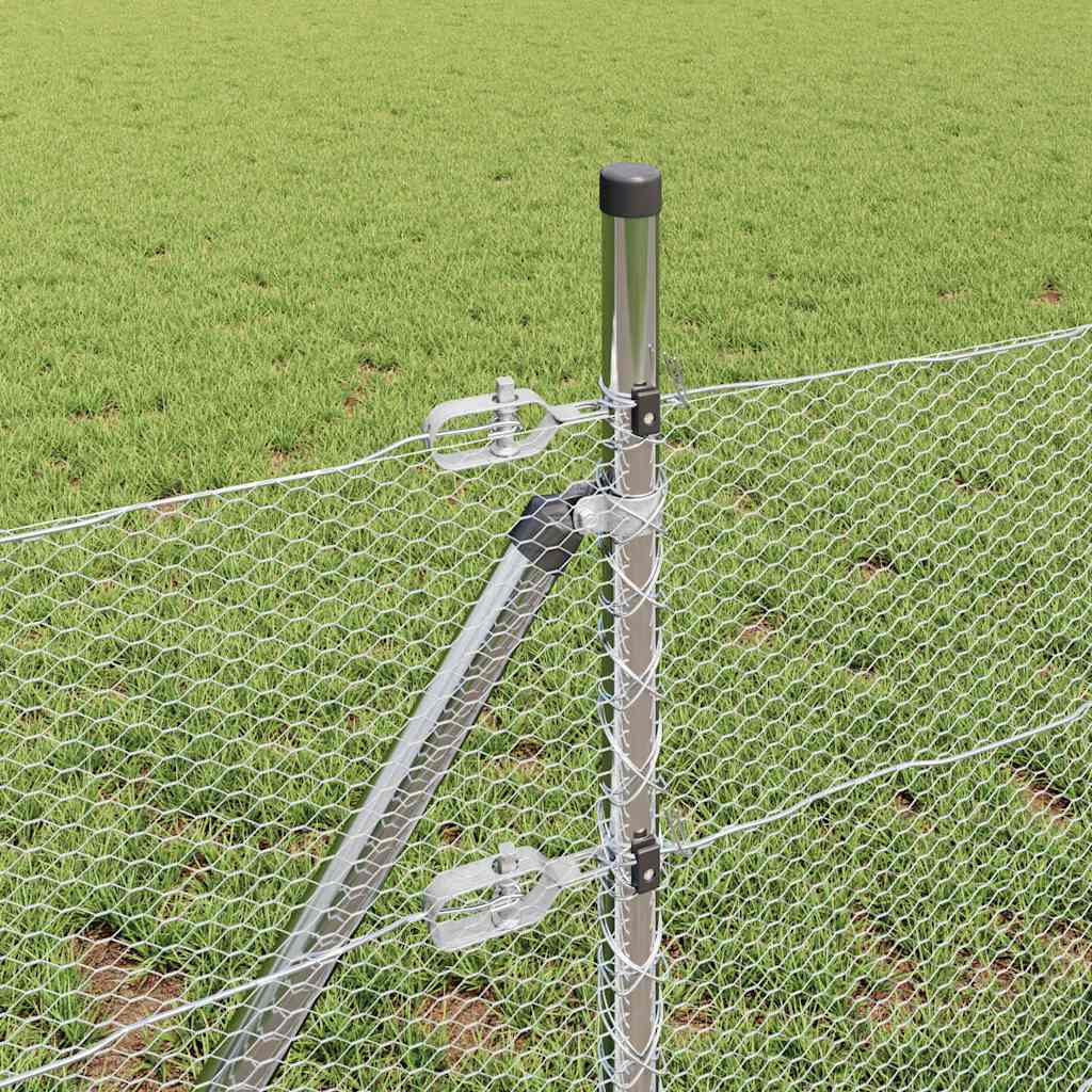 Hexagonal Fence Ground Fix 50 x 1 m Silver Galvanised Steel mesh Size 13 mm mesh 0.8 m