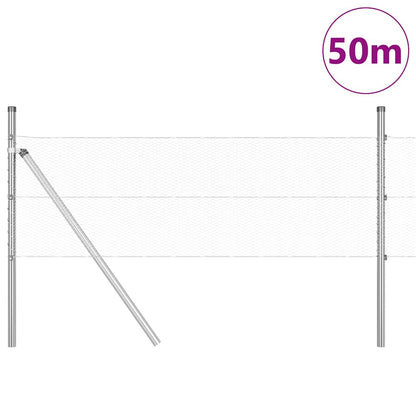 Hexagonal Fence Ground Fix 50 x 1 m Silver Galvanised Steel mesh Size 13 mm mesh 0.8 m