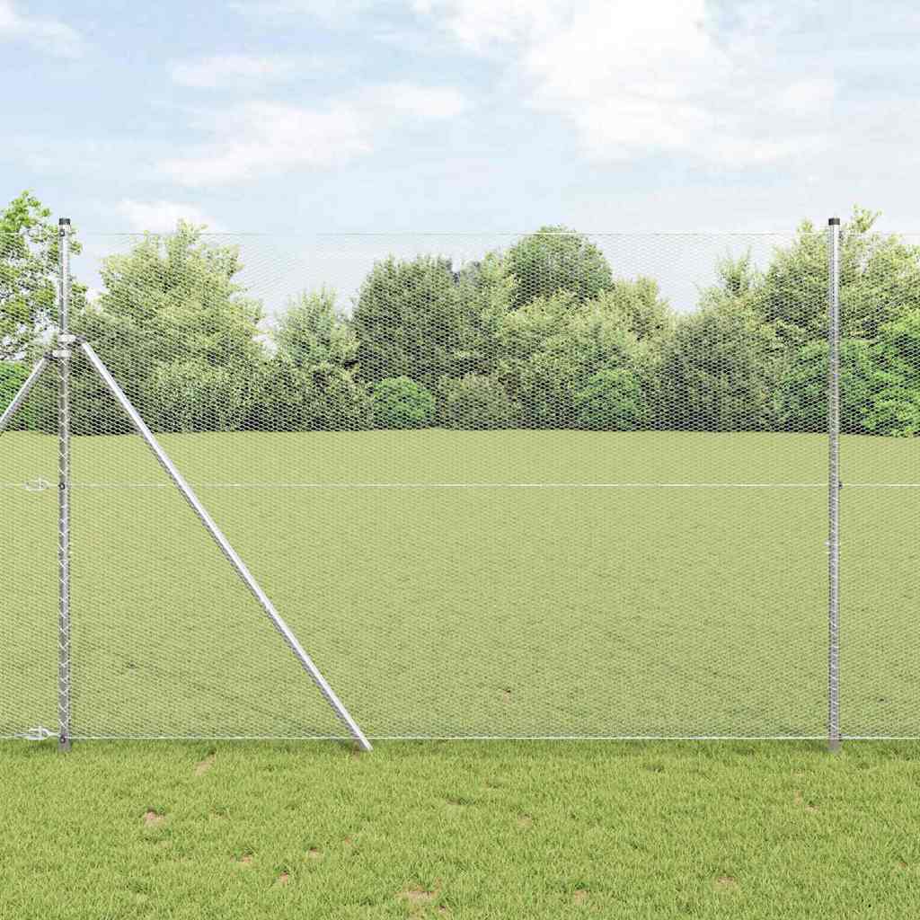 Hexagonal Fence Ground Fix 50 x 1 m Silver Galvanised Steel mesh Size 13 mm mesh 1.6 m