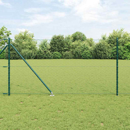 vidaXL Hexagonal Fence with Post 100 x 1 m PVC-Coated Steel Green Mesh 1