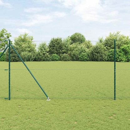 vidaXL Hexagonal Fence with Post 100 x 1.6 m PVC-Coated Steel Green 1
