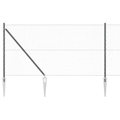 Hexagonal Fence with Post 50 x 1 m PVC-Coated Steel Mesh Grey mesh Size 25 mm mesh 1.4 m