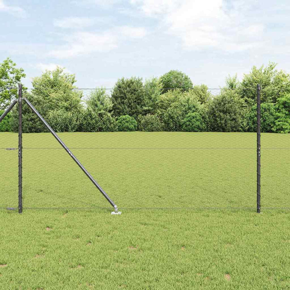 vidaXL Hexagonal Fence with Post 100 x 1.4 m PVC-Coated Steel Grey