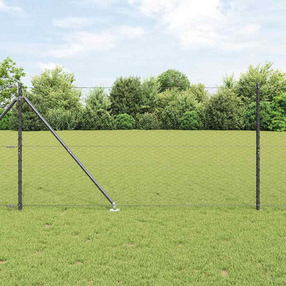 vidaXL Hexagonal Fence with Post 100 x 1.4 m PVC-Coated Steel Grey 1