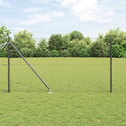 vidaXL Hexagonal Fence with Post 100 x 1.4 m PVC-Coated Steel Grey 1