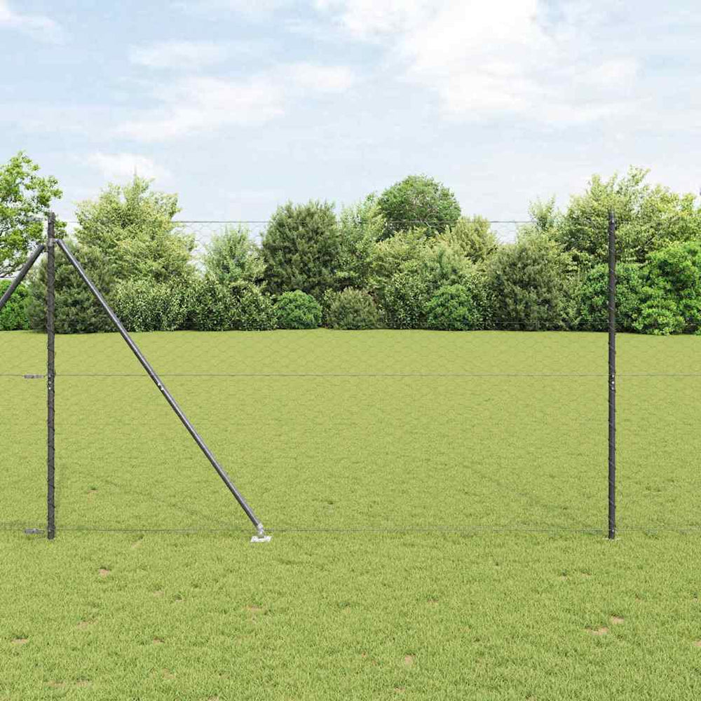 vidaXL Hexagonal Fence with Post 100 x 1.5 m PVC-Coated Steel Grey