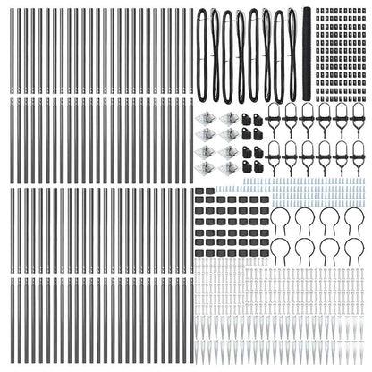 vidaXL Hexagonal Fence with Post 100 x 1.5 m PVC-Coated Steel Grey 5