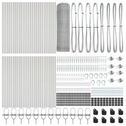 vidaXL Hexagonal Fence with Post 100 x 1 m Galvanised Steel Silver 5