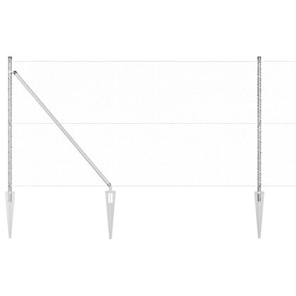 vidaXL Hexagonal Fence with Post 100 x 1.4 m Galvanised Steel Silver 2