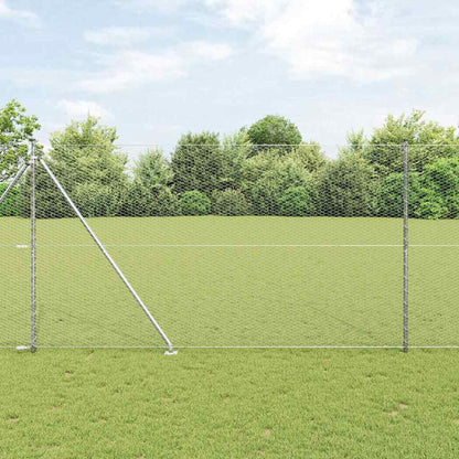 vidaXL Hexagonal Fence with Post 100 x 1.5 m Galvanised Steel Silver 1