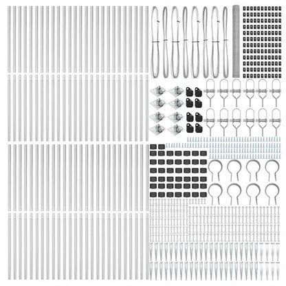 vidaXL Hexagonal Fence with Post 100 x 1.5 m Galvanised Steel Silver 5