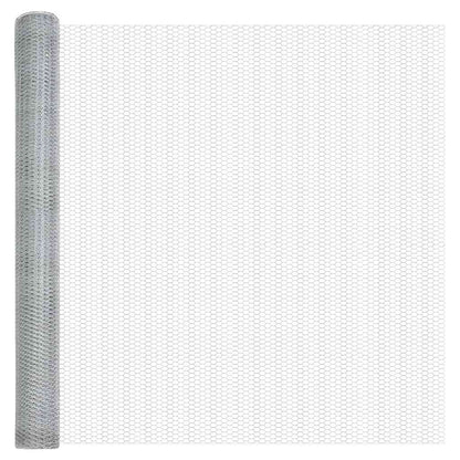 vidaXL Hexagonal Fence with Post 100 x 1.5 m Galvanised Steel Silver 6