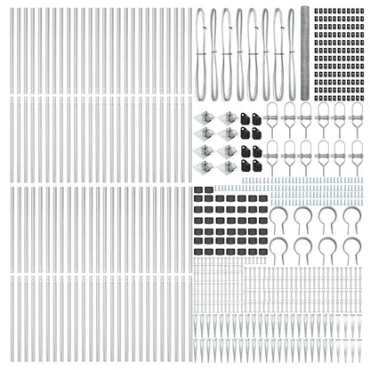 vidaXL Hexagonal Fence with Post 100 x 1.5 m Galvanised Steel Silver 5