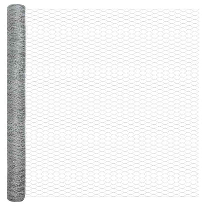 vidaXL Hexagonal Fence with Post 100 x 1.5 m Galvanised Steel Silver 6