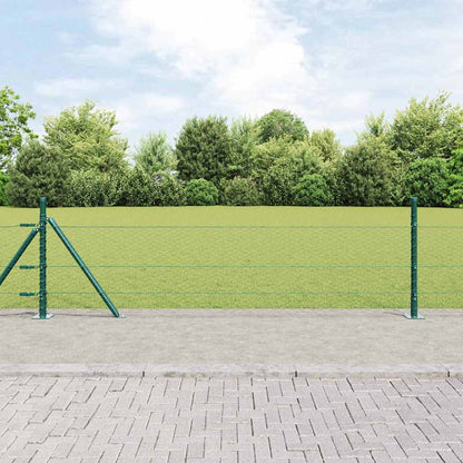 vidaXL Hexagonal Fence with Concrete Base 100 x 1 m PVC-Coated Steel Green mesh Size 25 mm mesh