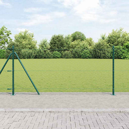 vidaXL Hexagonal Fence with Concrete Base 100 x 1 m PVC-Coated Steel Green mesh Size 36 mm mesh