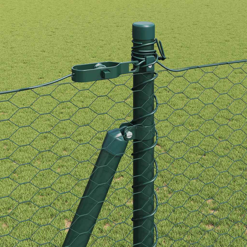 vidaXL Hexagonal Fence with Concrete Base 100 x 1.5 m PVC-Coated Steel 5