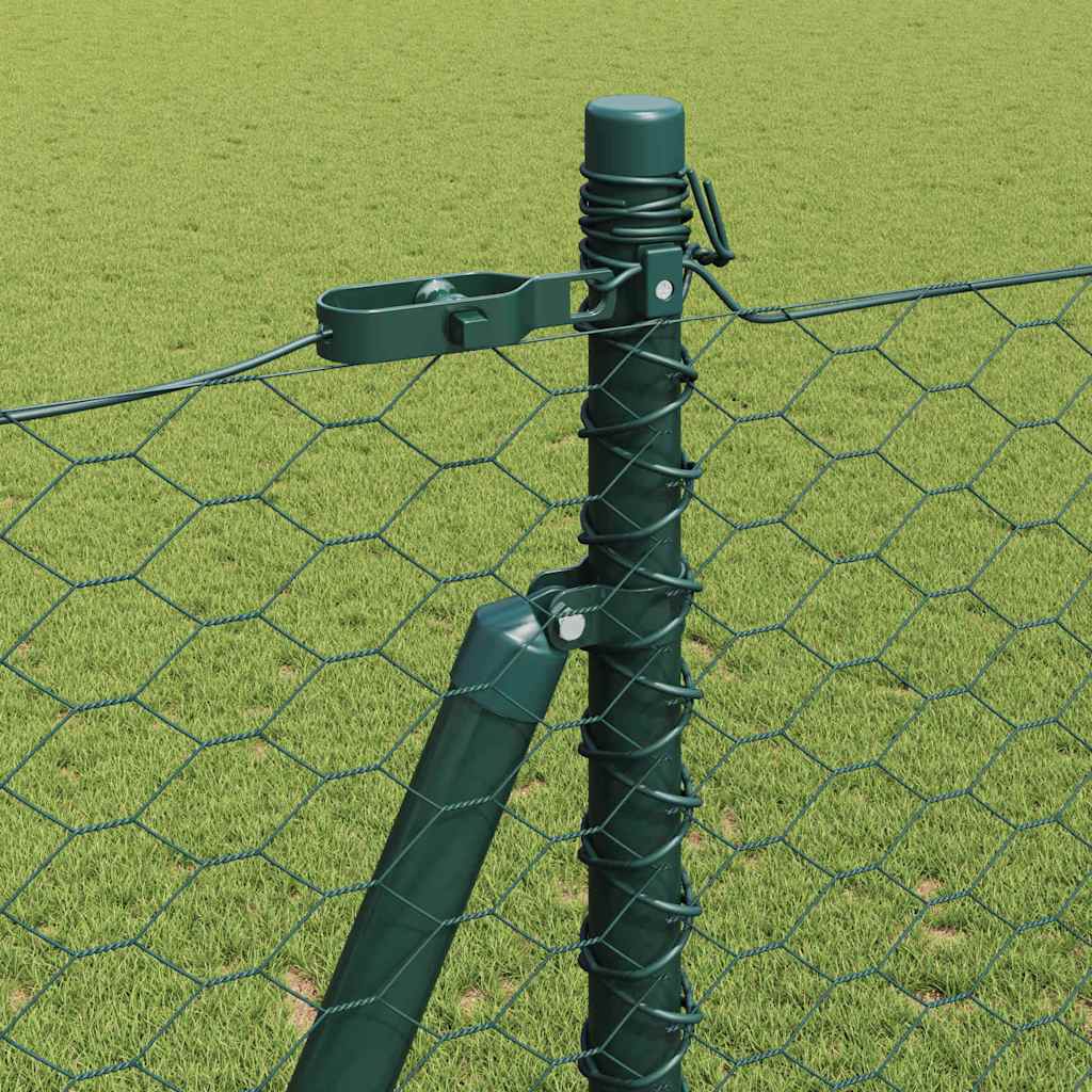vidaXL Hexagonal Fence with Concrete Base 100 x 1.5 m PVC-Coated Steel 5
