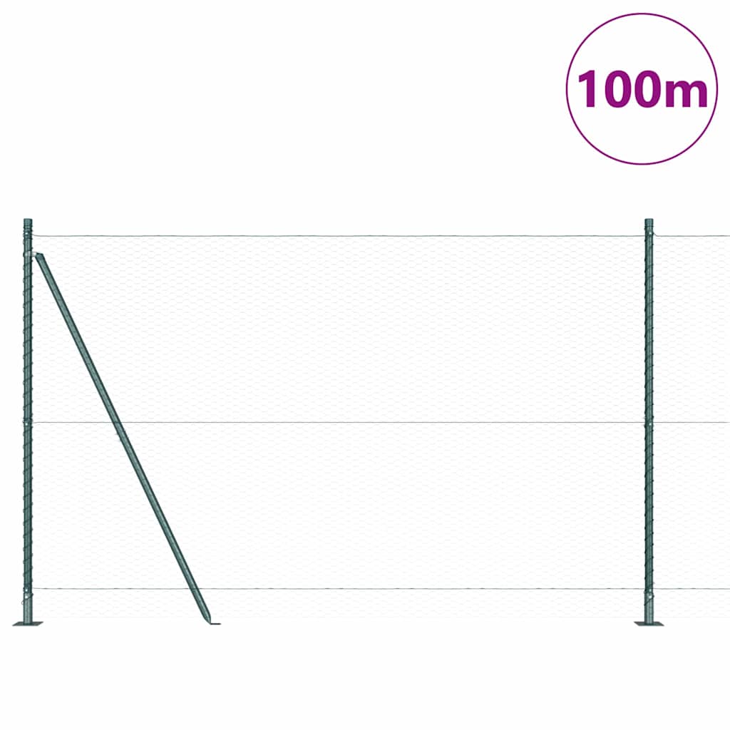 vidaXL Hexagonal Fence with Concrete Base 100 x 1.6 m PVC-Coated Steel 3